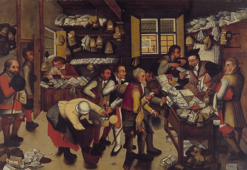 Pieter Brueghel de Jonge, De boerenadvocaat (ca. 1615-1620). Noordbrabants Museum (NK2843). Publiek domein, via Wikimedia Commons.